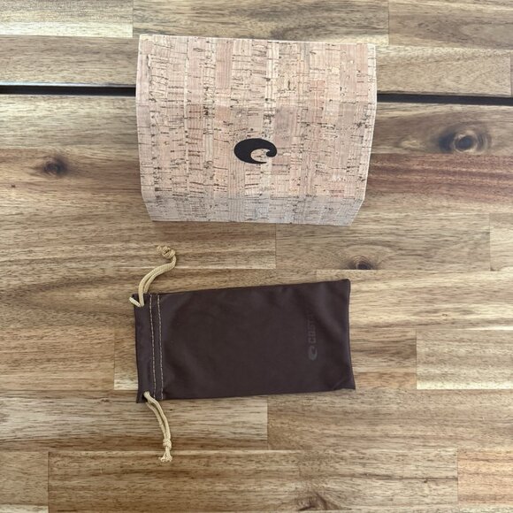 RARE UNIQUE COSTA DEL MAR SUNGLASSES CORK CASE AND DUST POUCH - Picture 5 of 13